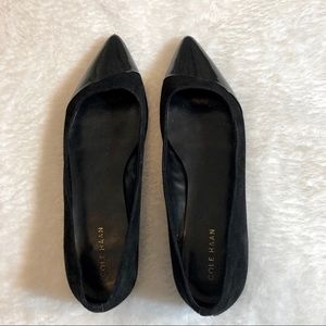 Cole Haan Leather Suede Toe Flats w Glossy Toe
